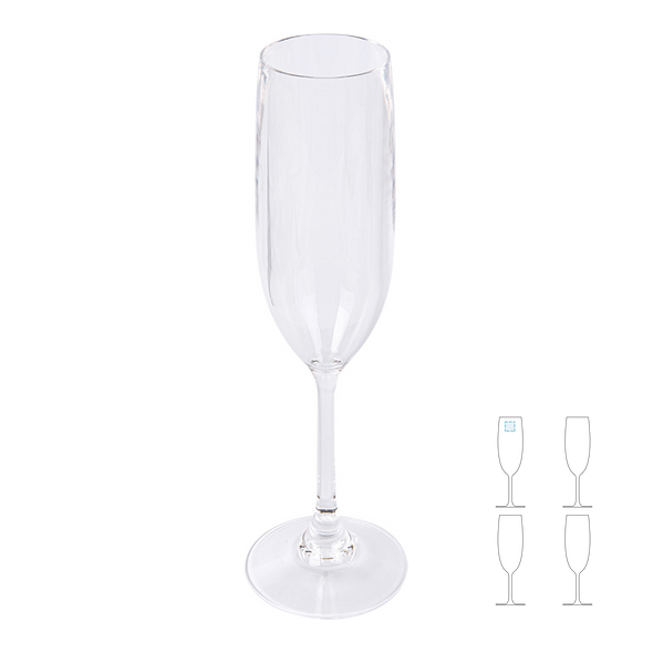 Clear Polycarbonate Champagne Flutes